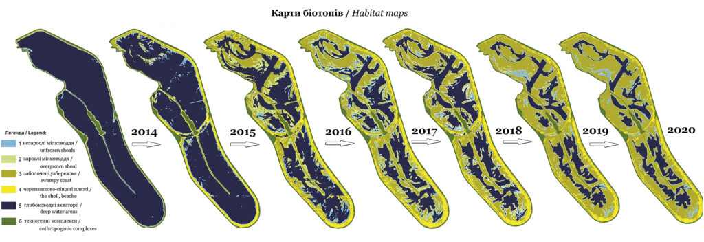 Jäähdytysaltaan kartat vuosina 2014-2020.
